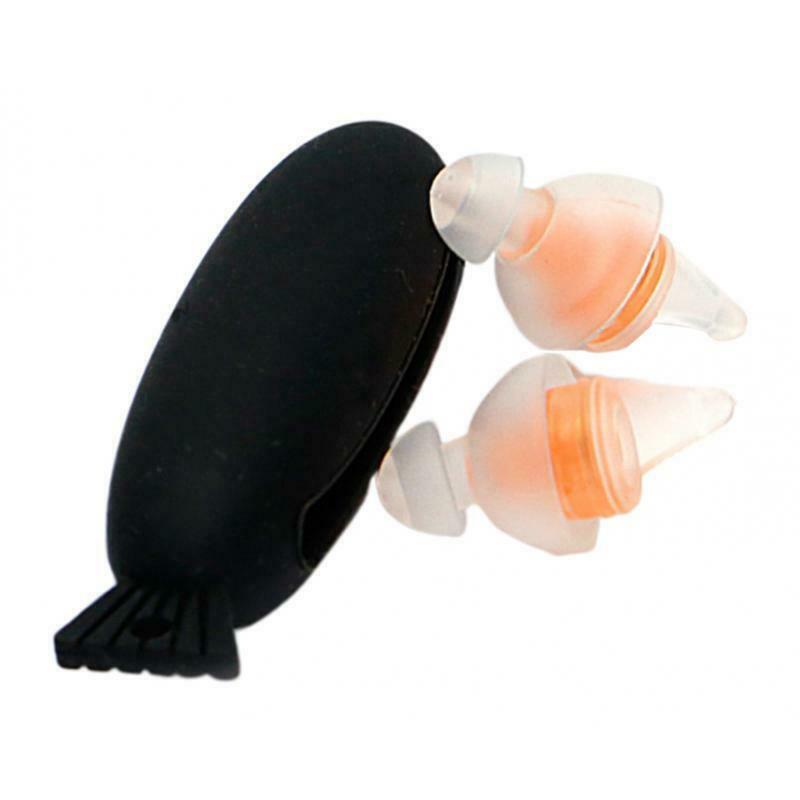 2Pcs Travel Anti-noise Silicone Earplugs Ear Plugs with Storage Bag Orange