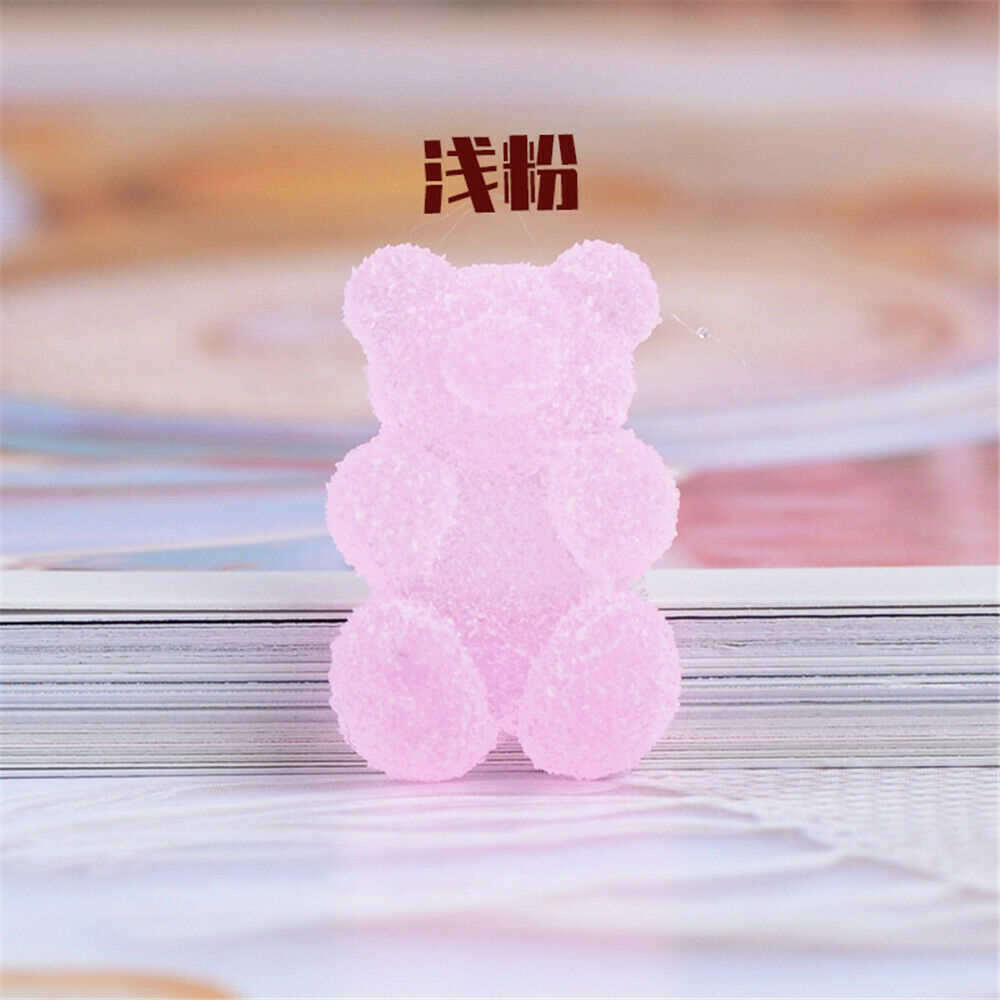 40 pcs Mixed Bear Shaped Jelly Drops Craft Embellishments Jewelry Charms 12x17mm