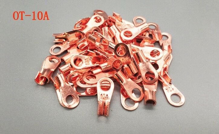 10 PCS Copper Battery Cable Connector Terminal Lugs 6mm/23mm Scooter Motorcycle