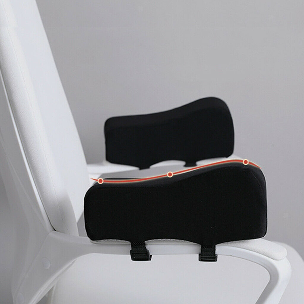 2x Office Chair Armrest Pad Memory Foam Thick Elbow Pillow Pressure Relief