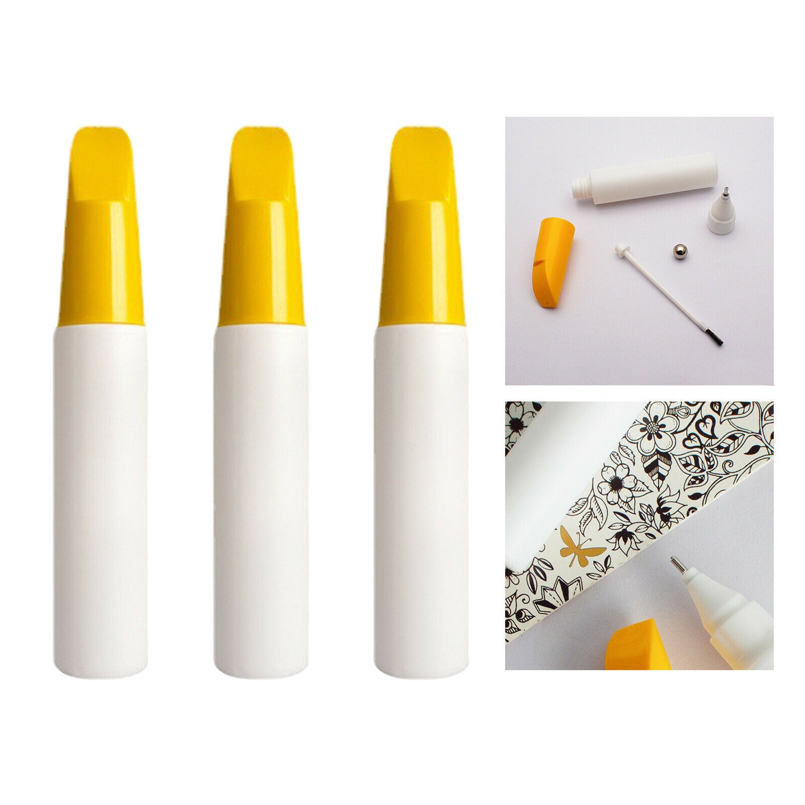 3 Pcs Refill Empty Bottle Paint Pen Drawing Markers Car Remover Accessories