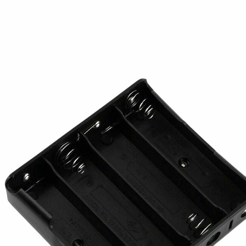 4-Section Battery Holder Plastic Case Storage Box With Wire DC Power Plug