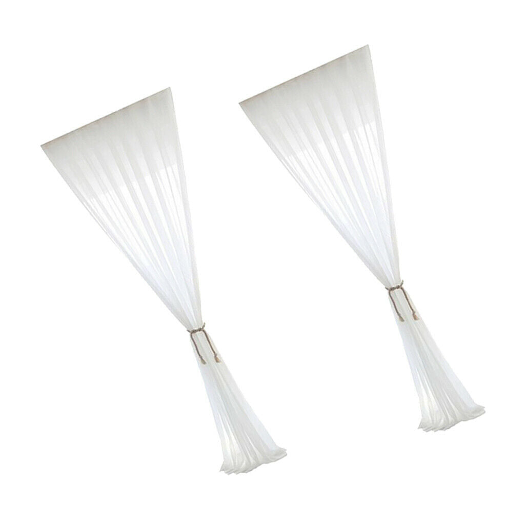 2 Pcs ElÃ© White Chiffon Slot Top Curtain Bedroom Window Panel 55x94 Inches