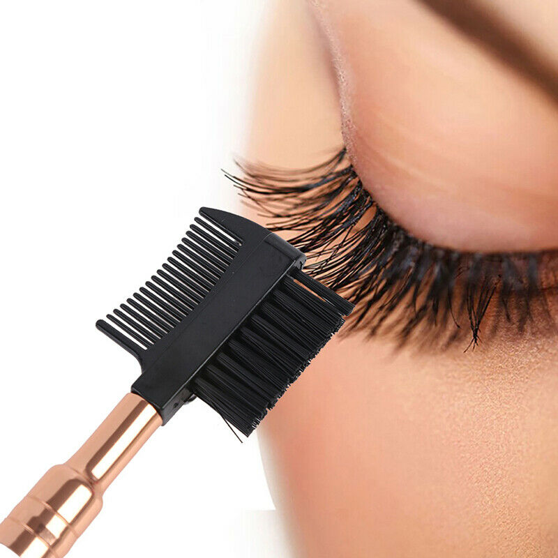 Double Eyebrow Comb Brow Lash Brush Eye Makeup Eyelash Grooming Cosmetics.l8