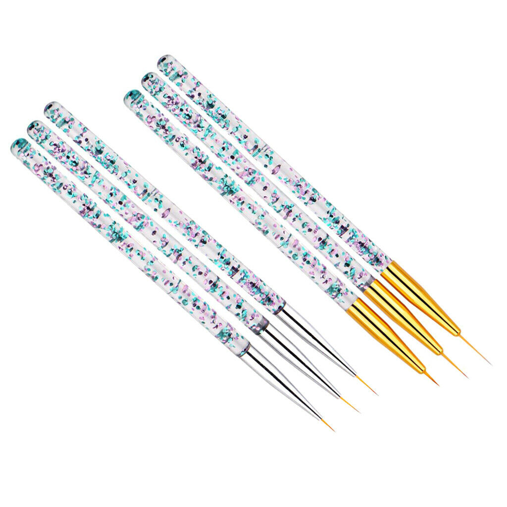 6pcs Nail Art UV Gel Polish Painting Brushes Drawing Detailing Brush Pens