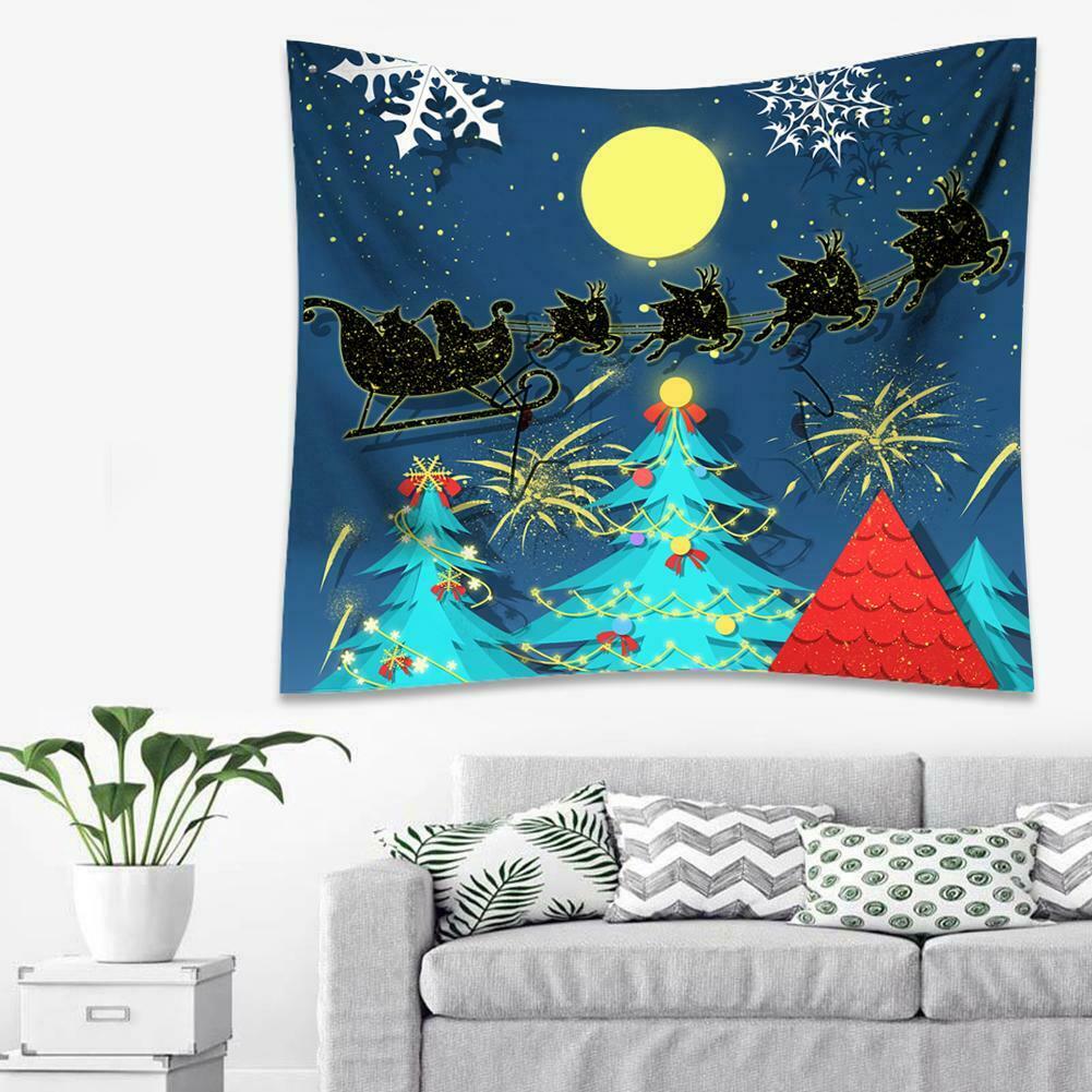 Christmas Tree Tapestry Xmas Tablecloth Beach Towel Yoga Mat Home Decor @