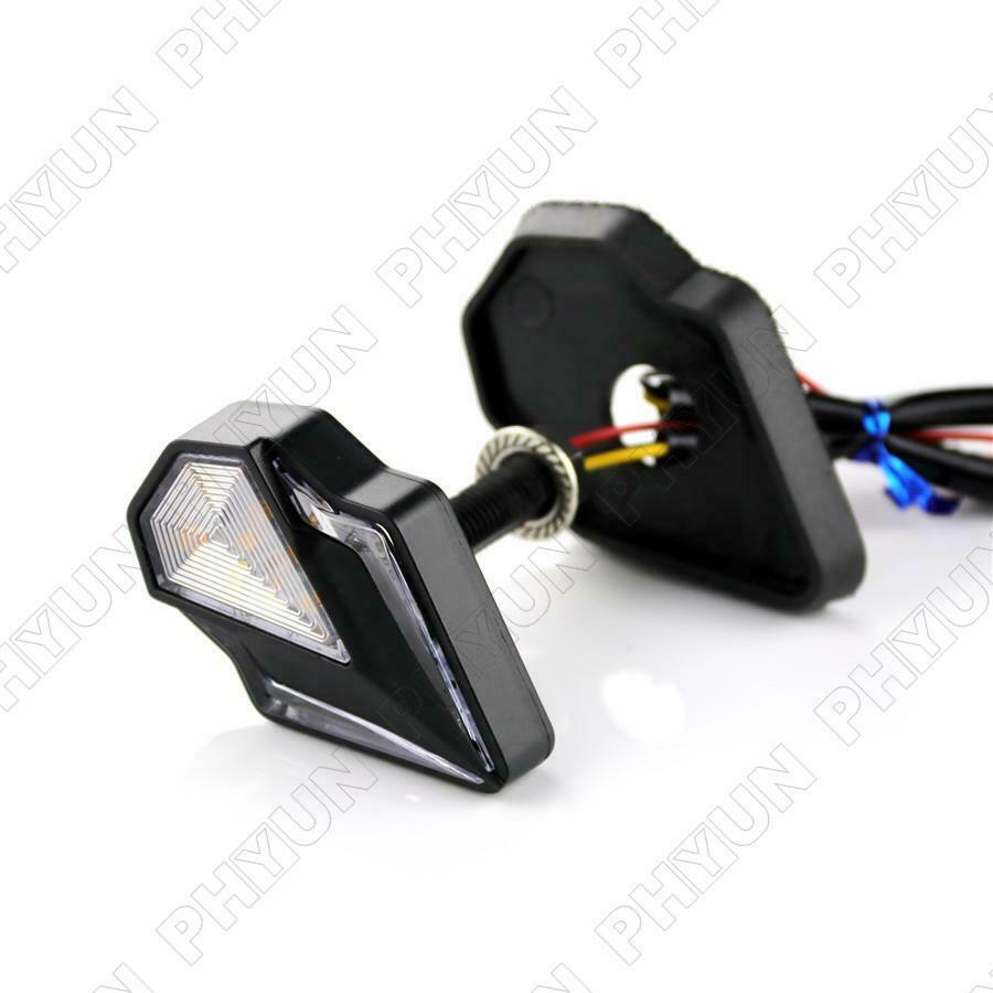 Pair Dual Color Amber & Blue Motorcycle ATV LED Turn Signal Indicators DRL Light