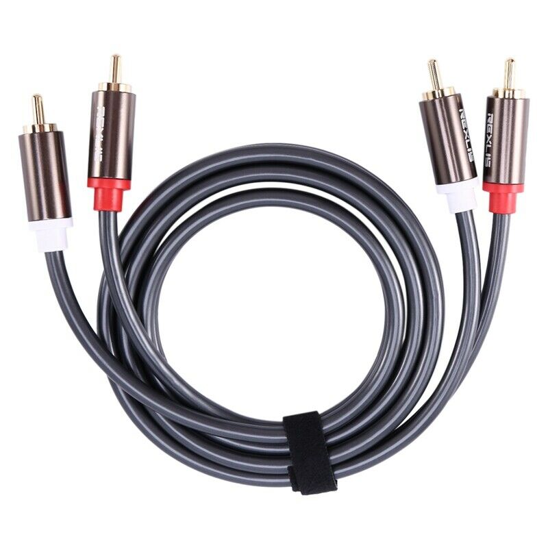 Rexlis 2 Rca to 2 Rca Male to Male Hifi Audio Cable Ofc Av Speaker Wire for TvH4