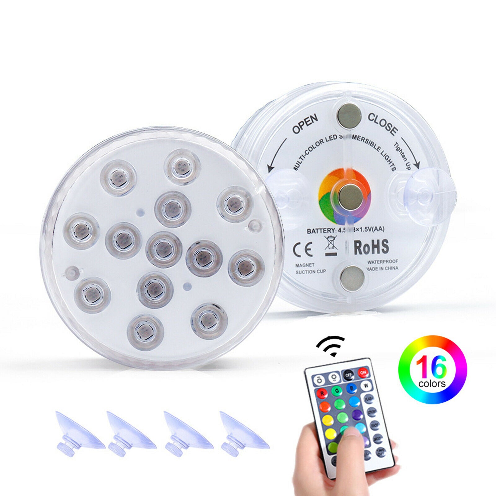 RGB Swimming Light Waterproof Underwater Lamp for Holiday Party Decor 2 Sets