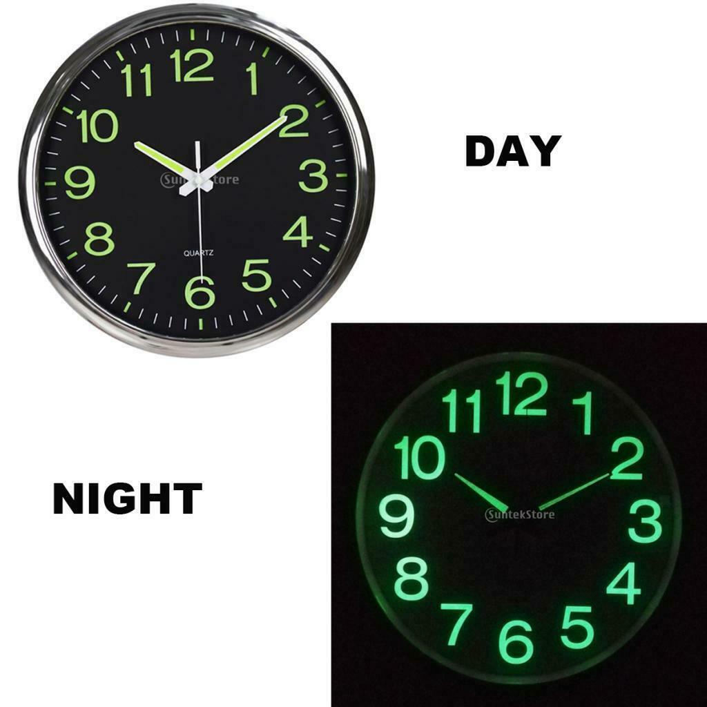 Luminous Wall Clock, Silent Non-Ticking Round Quartz Battery Operated Wall