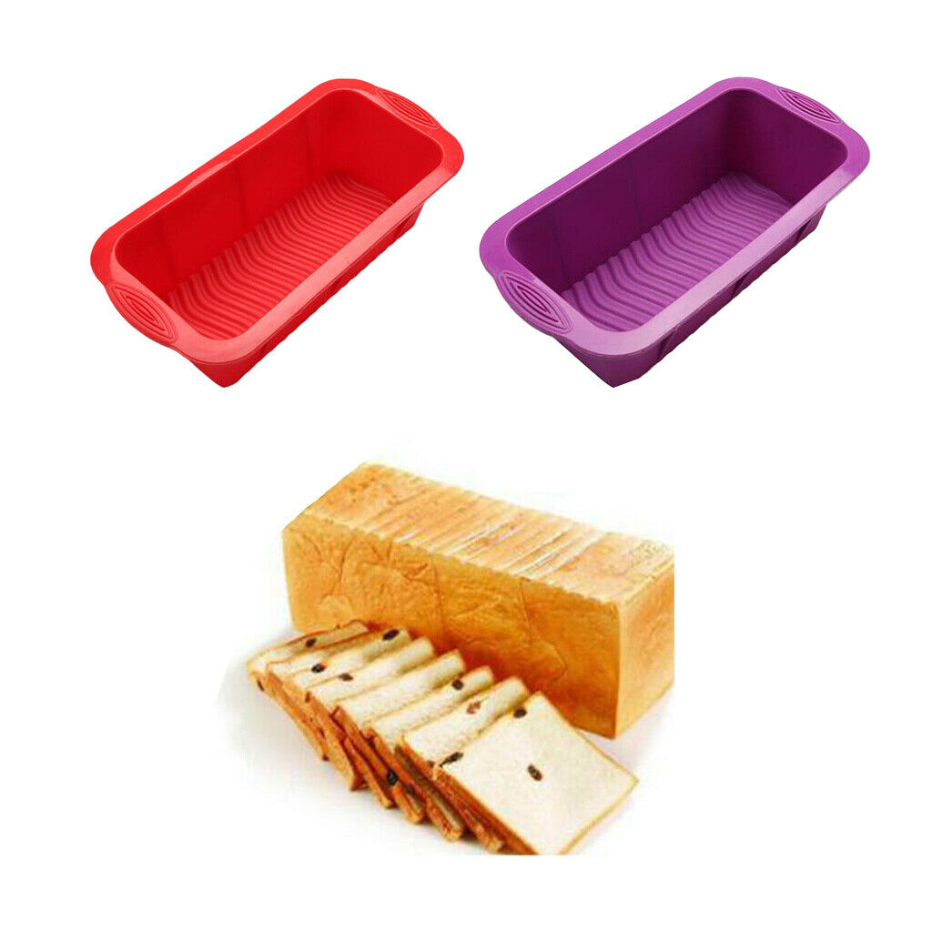 Non-stick Silicone Mould Baking Loaf Cake Tin Tray Kitchen Accessories Purple