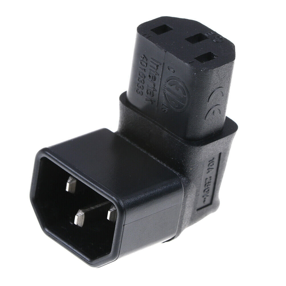 Down angled IEC adapter,right angled IEC 320 C14 to C13 for TV wall moun TH