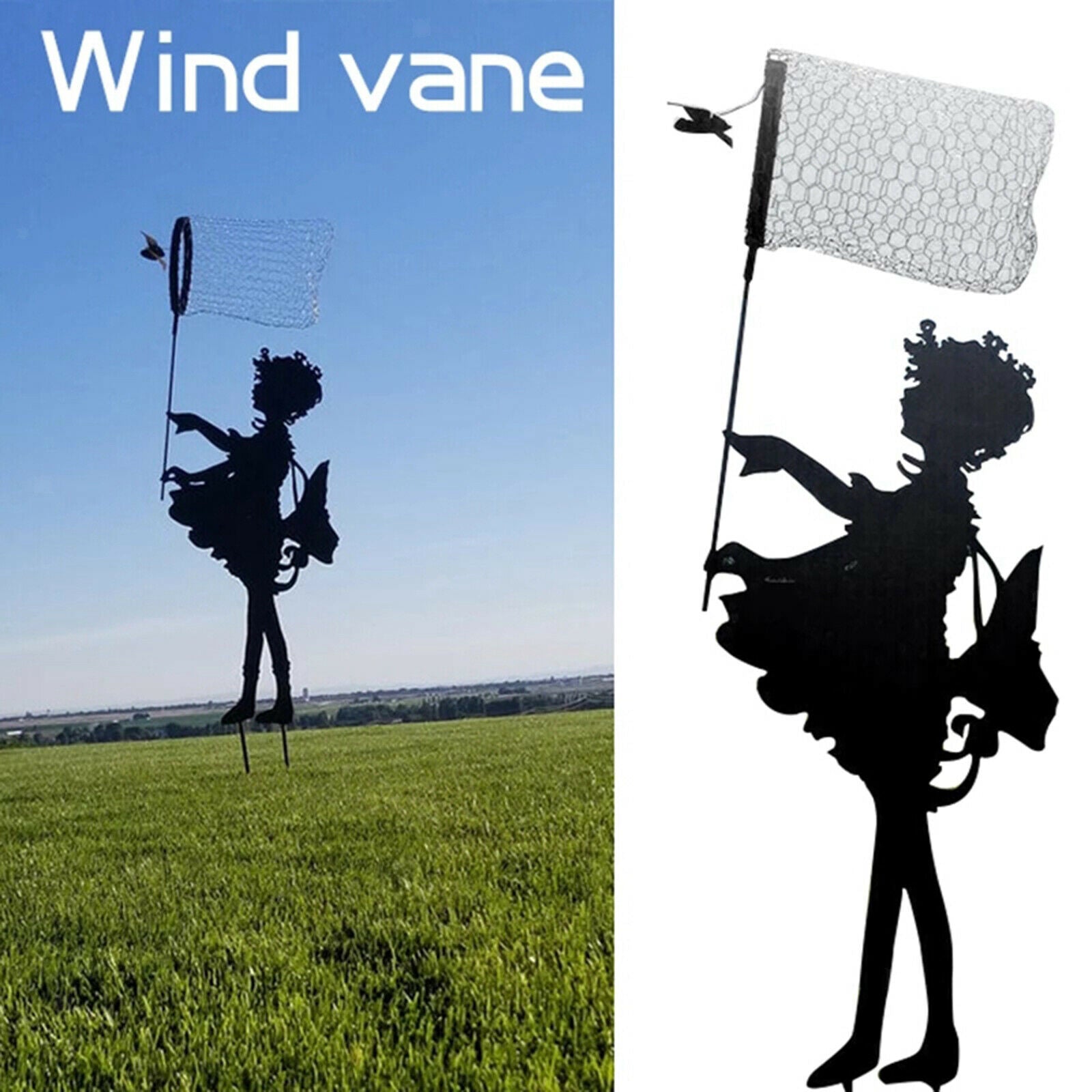 Garden Art Ornaments Outdoor Metal Fairy Girls Stake Patio Lawn Sculptures