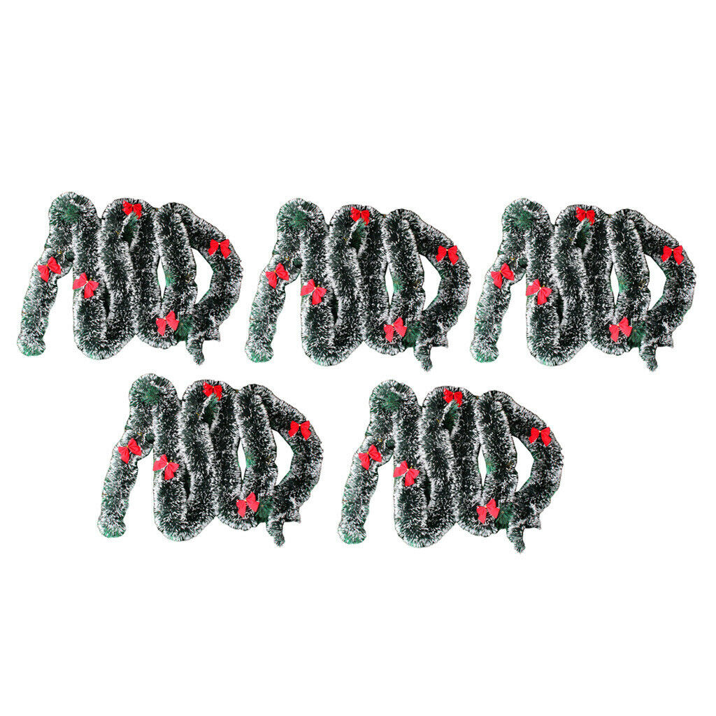 Set of 5 Festival Hanging Ribbon Christmas Paper Garland Ceiling Window