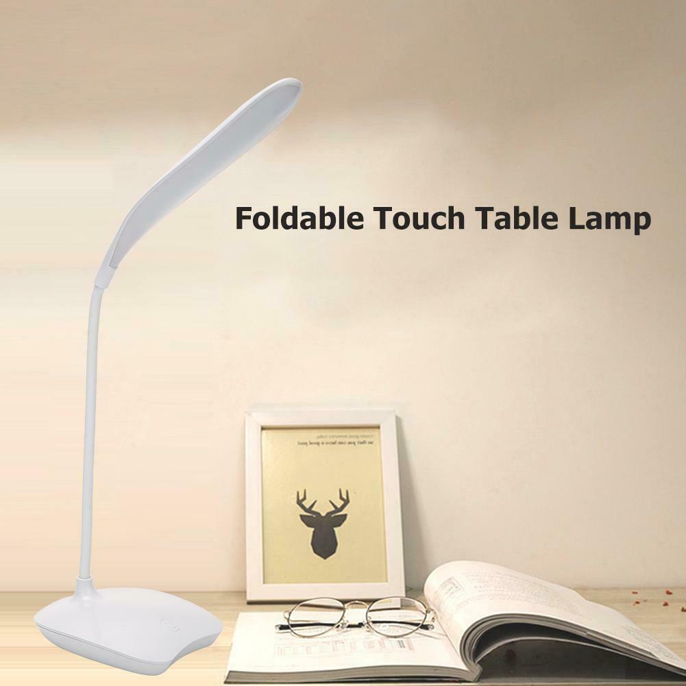 14LED Foldable Touch Table Lamp Rechargeable Dimmable Bedside Desk Light @