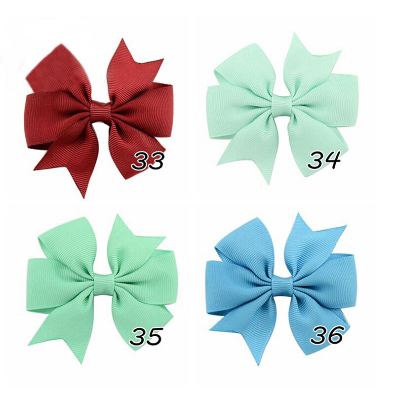 40 Pcs Satin Ribbon Bow Hair Clips Kids Girls Bow Hair Accessories New BD