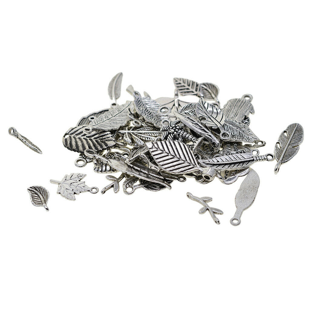 100g / Pack Assorted Leaves Shape Key Pendants Charms Bead Jewelry