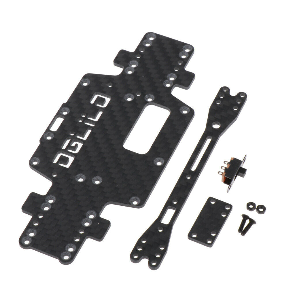 1x Carbon Fiber 1:28 RC Car Chassis Kit for Wltoys P929 K979 K999 Parts