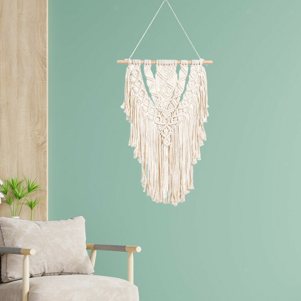Handmade Boho Cotton Tapestry Macrame Tassel Wedding Wall Hanging Home Dorms