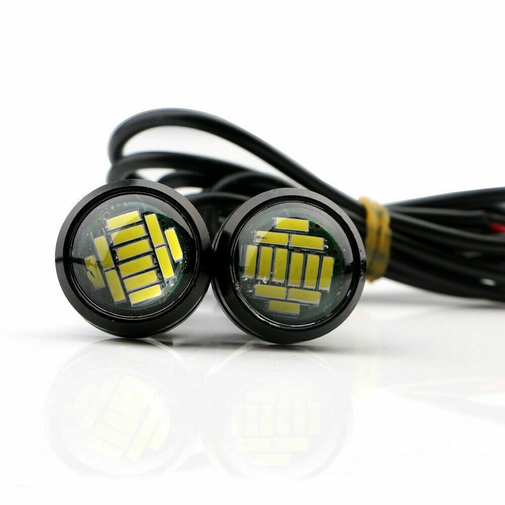 4Pcs White 4014 12SMD Eagle Eye LED Car Daytime Running Light Backup Signal Lamp