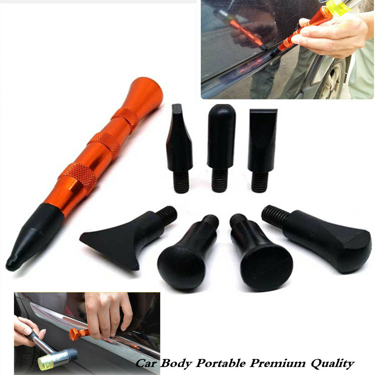 Portable 9 Pc/Set Alloy Flattening Pen Car Dent Repair Kit Tap Down Removal Tool