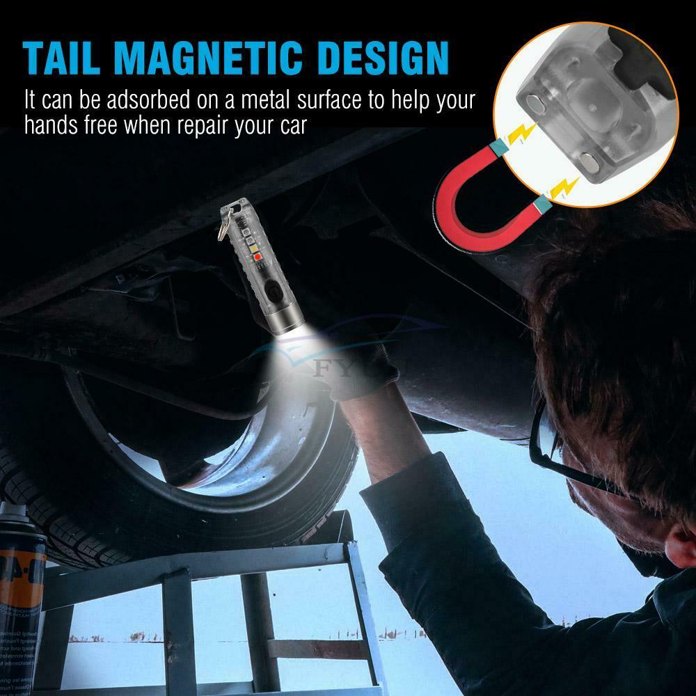 5V 500mA Type-C USB Memory Function 3-click Turn On Waterproof Mini Flashlight