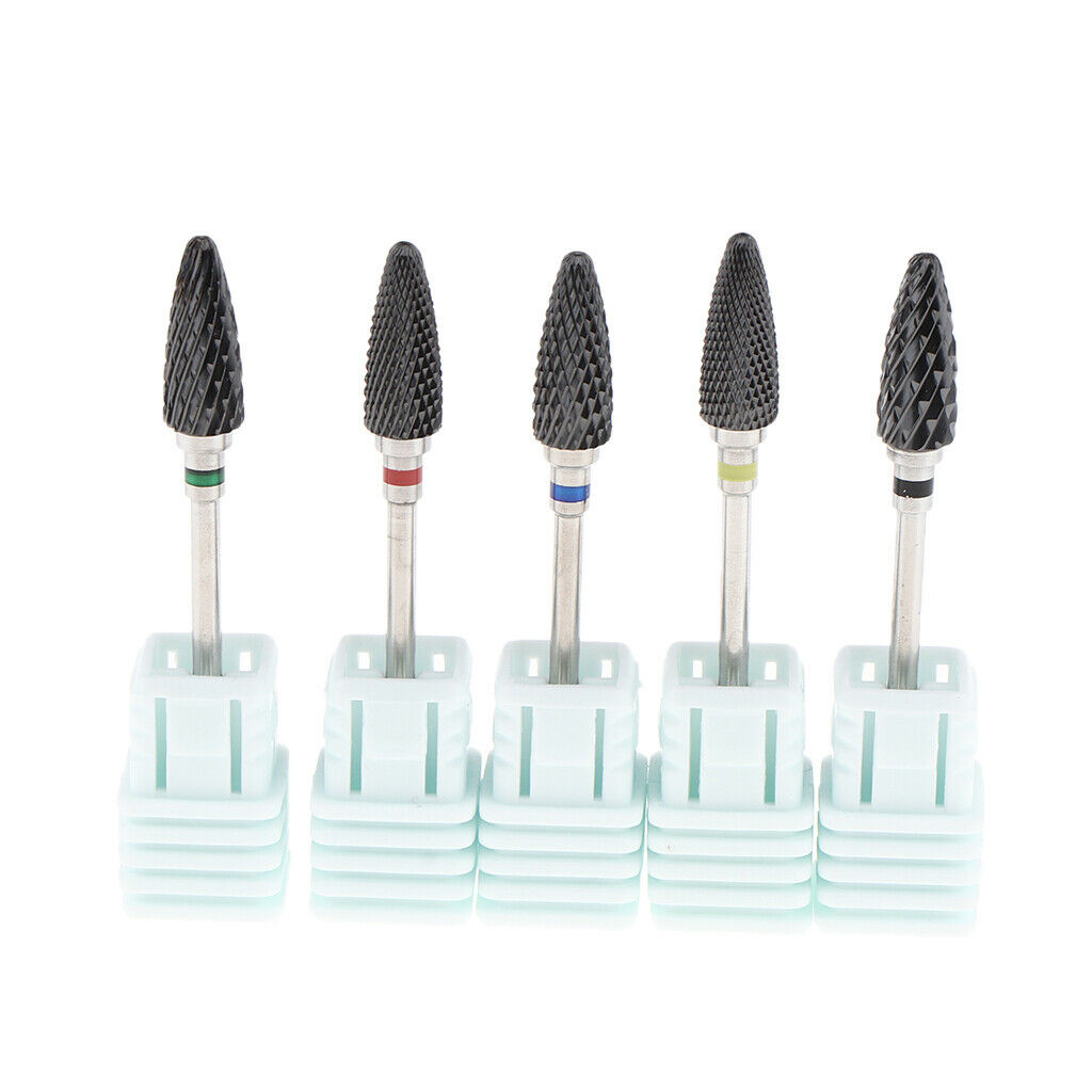 5 Count Tree Shaped Nail Drill Bits Cuticle Cleaner Rotary Burrs Polishing Head