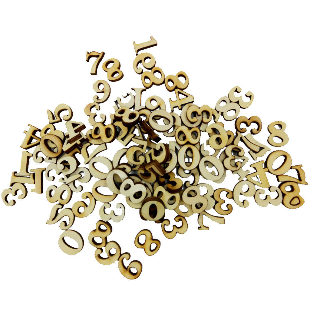 200pcs Natural Wooden Alphabet Letters Arabic Numbers Pieces for Crafts DIY