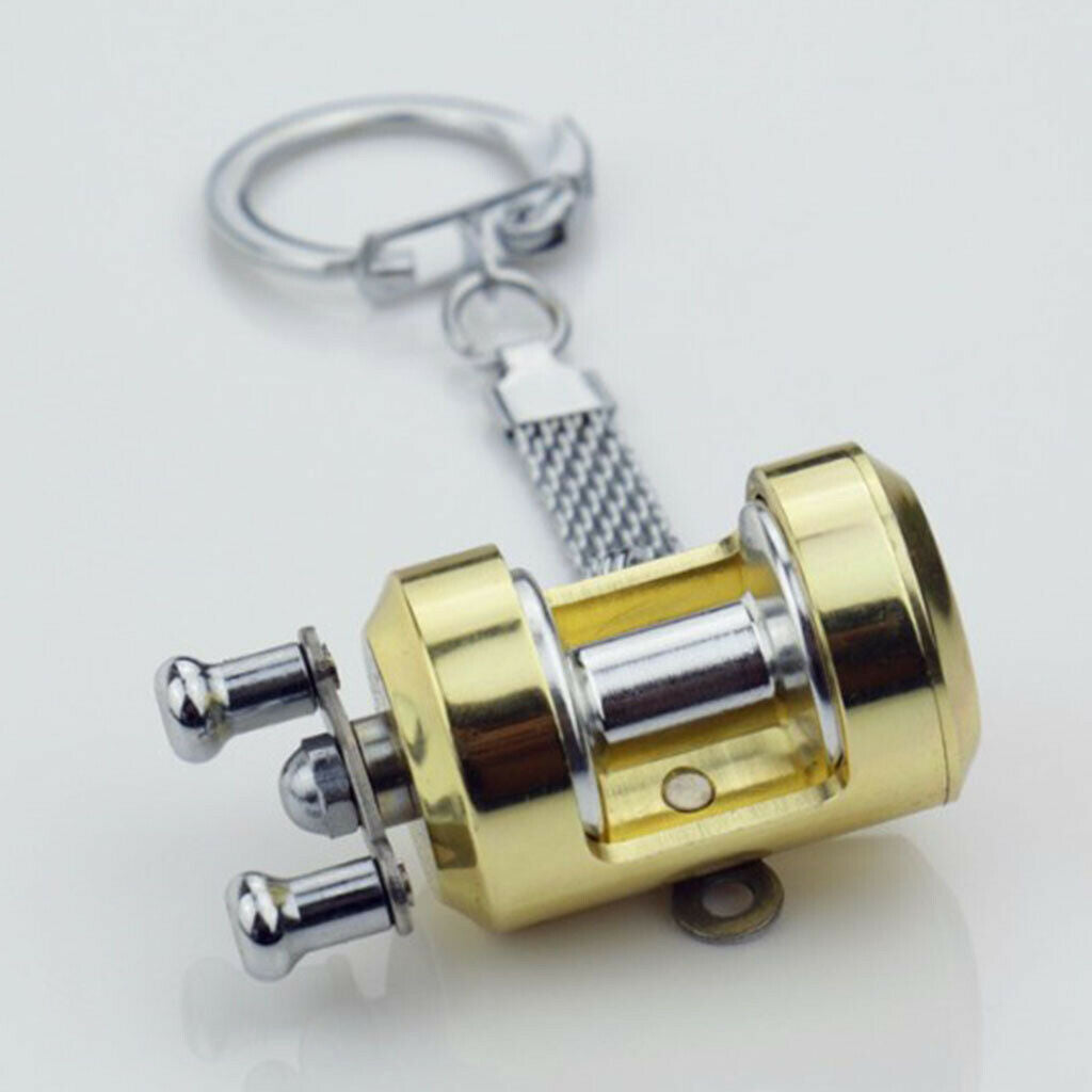 Mini Alloy Trolling Reel Key Chain Key Holder Diameter 0.8'' Line Keychain