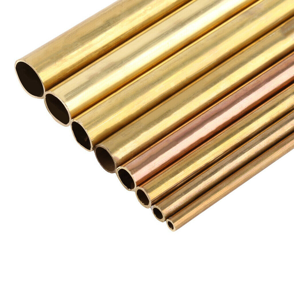 2x Brass Round Tube 50cm 19.68inch Length 8mm 10mm OD Straight Pipe DIY