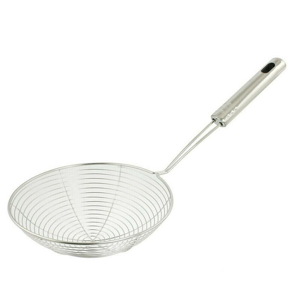 Stainless Steel Solid Spider Strainer Skimmer Ladle With Handle Kitchen Tool~