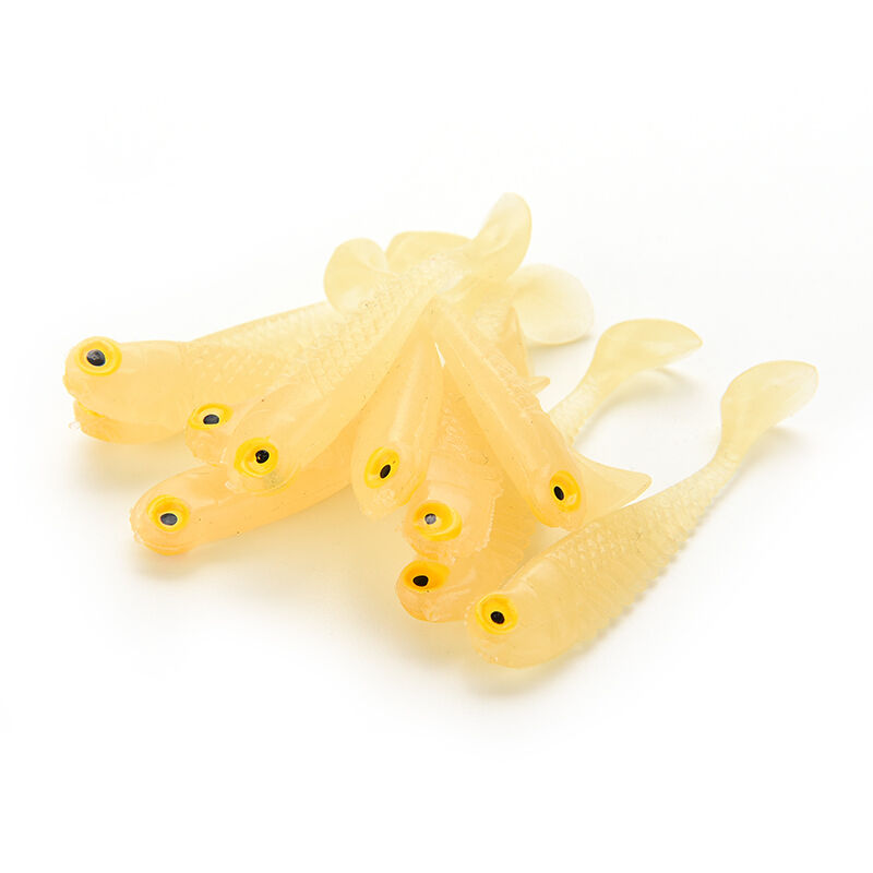 10x Soft Silicone Tiddler Bait Luminous Fishing Lure 0.18 inches Rubber、.DD