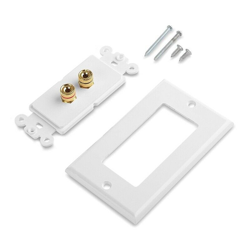 2 Posts Speaker Wall Plate Home Theater Wall Plate Audio Panel for 1 Speakers S7