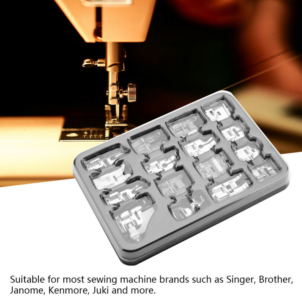 16Pcs Sewing Machine Presser Foot Feet Kit Domestic Tool Set For Brother Singer