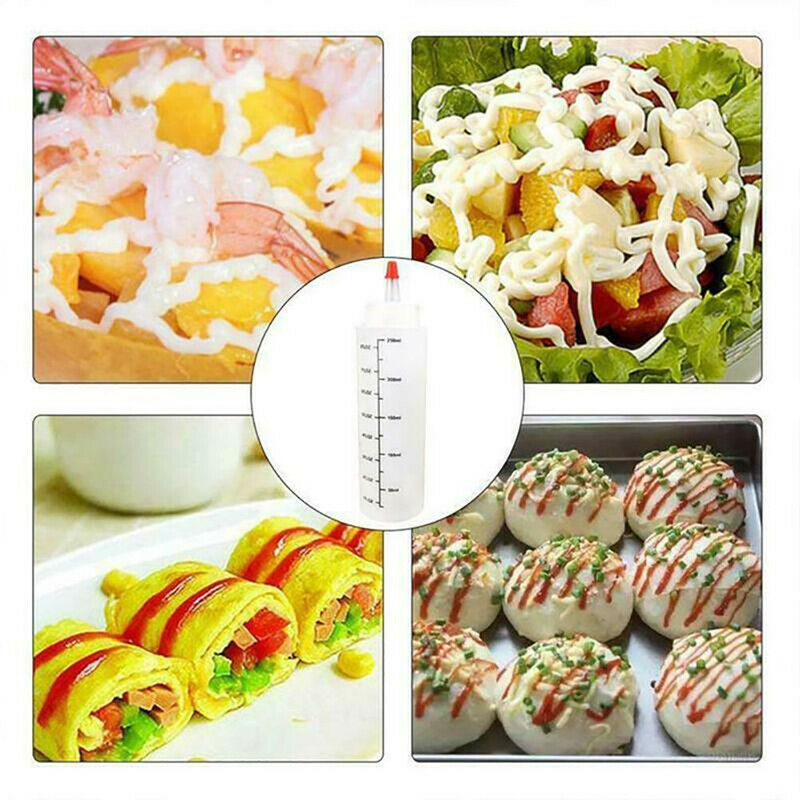 Needle nosed Scale Squeezabl Bottle With Leak-proof Salad Squeeze Bottle Kitchen