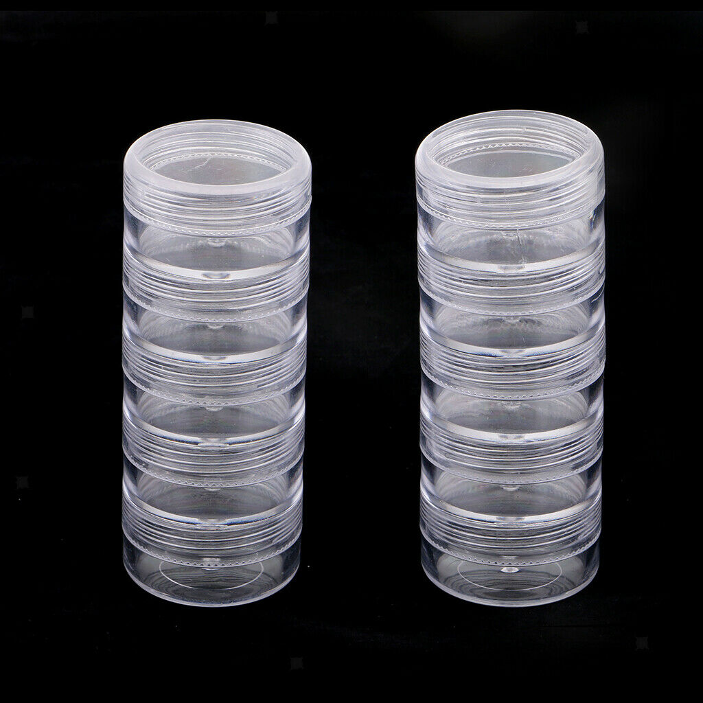 10Pcs 5 Layers Stackable Interlocking Screw Containers Storage Box 95x36mm