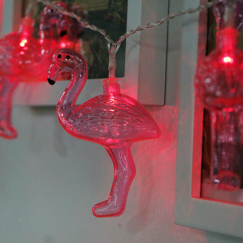 10 LED Flamingo Fairy Lights Christmas Party Tree Hanging String Lights Red