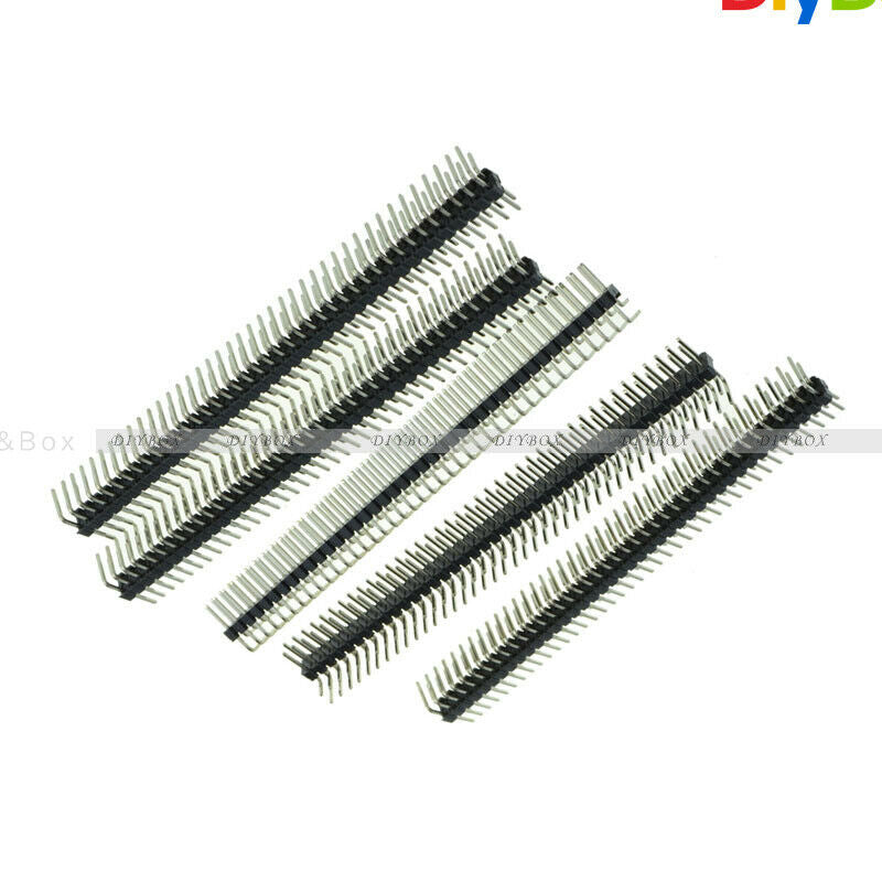 [10PCS] 2.54mm 2 x 40 Pin Male Double Row Right Angle Pin Header Strip Connector
