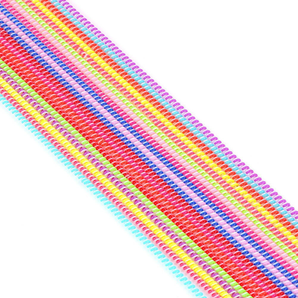20pcs Colorful spiral USB data charging cable cord wrap protector winder  F TL