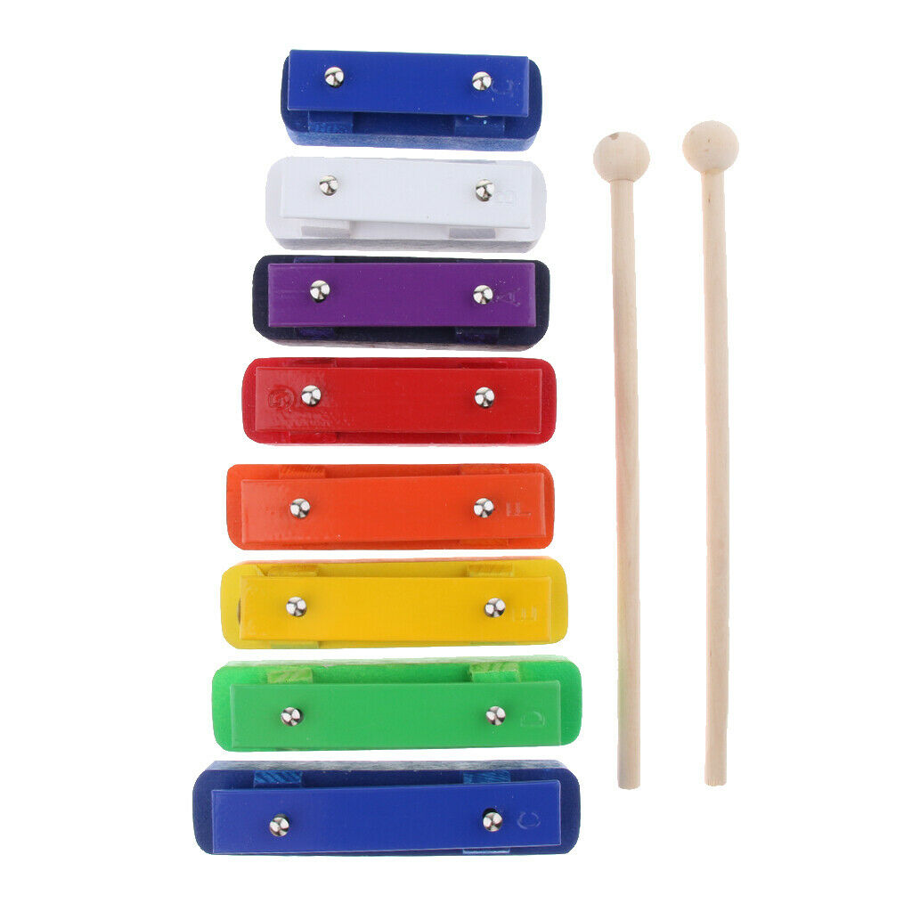 Novelty Wood Children Hand Percussion Toys Colorful 8-notes Xylophone Sound