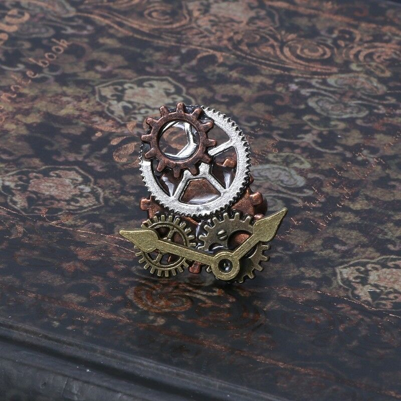 Handmade Punk Style Alloy Metal Steampunk Standard Gear Open Ring Unisex Jewelry