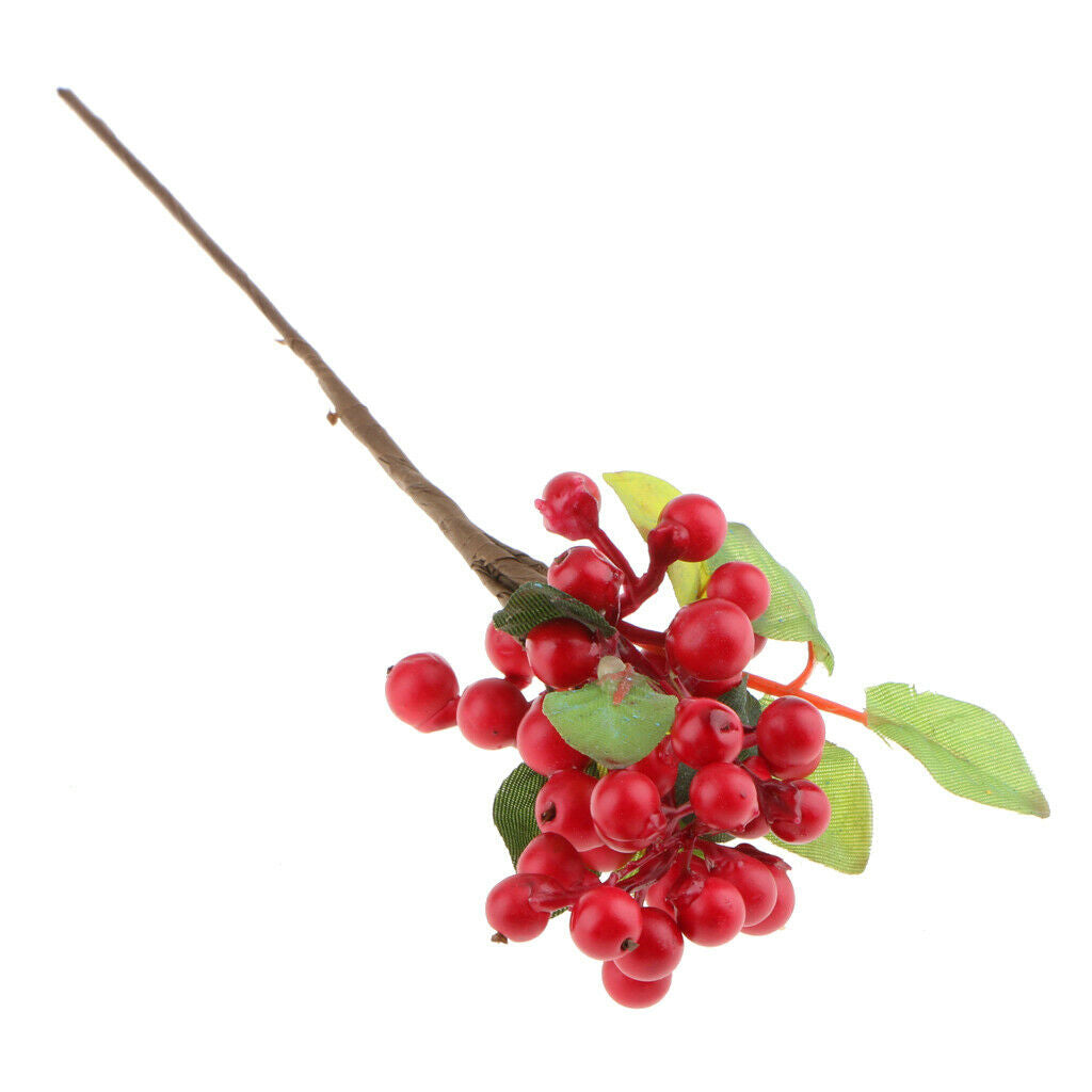 4pcs Artificial Foliage Plants Flower Fruits Blueberries Branches Wedding