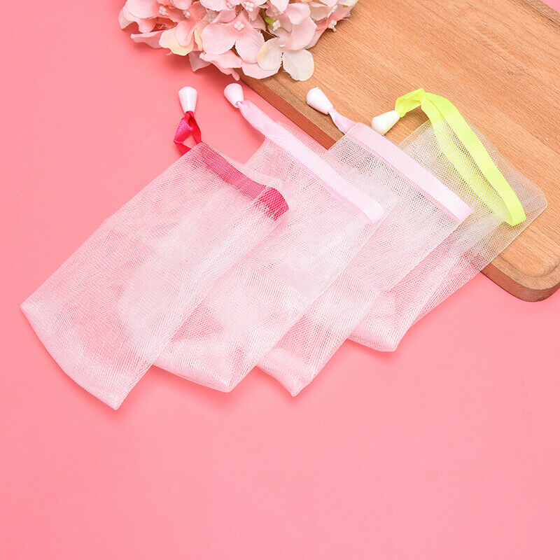 10×Soap Foaming Net Saver Bag Suds Bubble Maker Skin Care Bath Bubble Me.l8