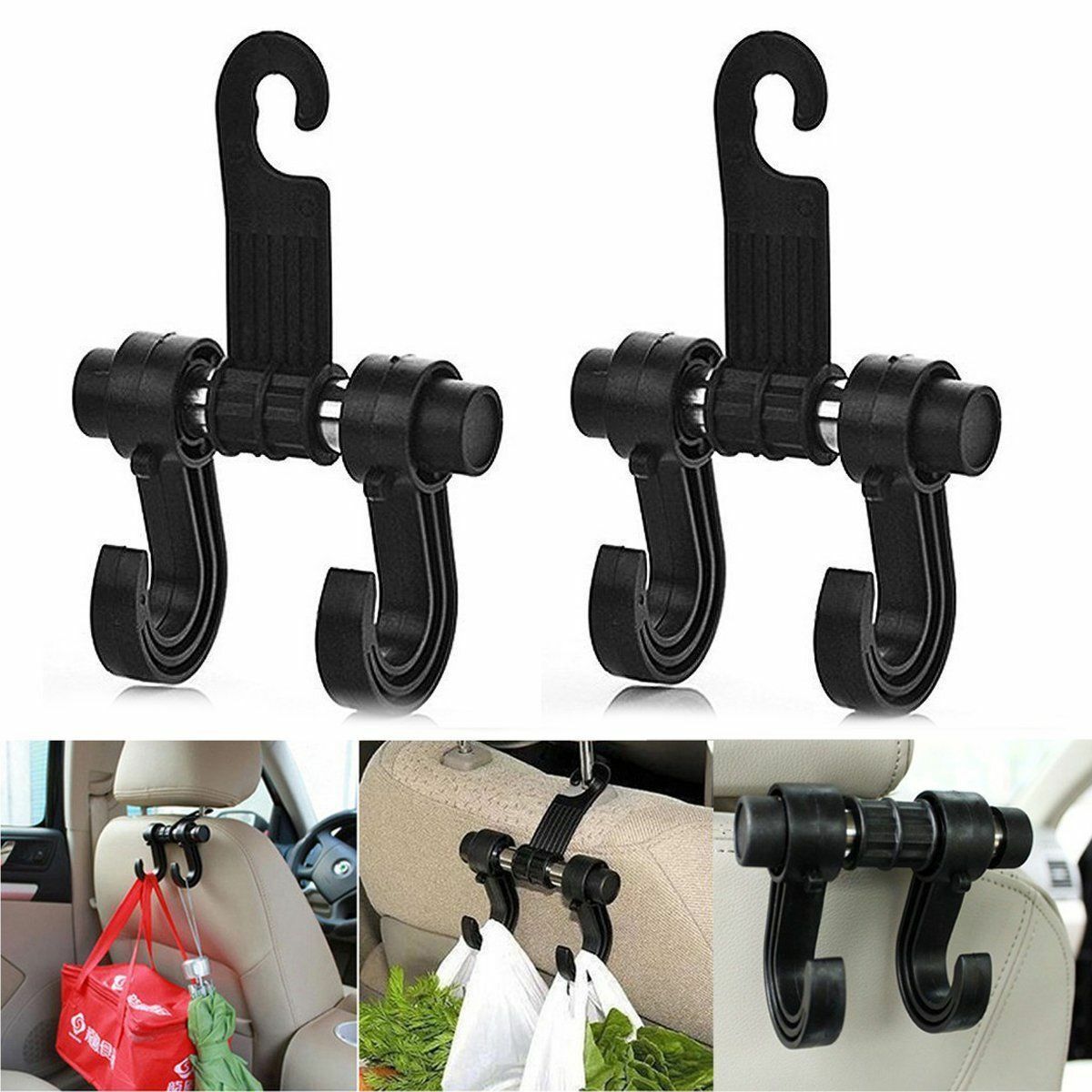 Car Vehicle Coat Hanger Bag Hanger Headrest Seat Double Hook Holder Organizer C