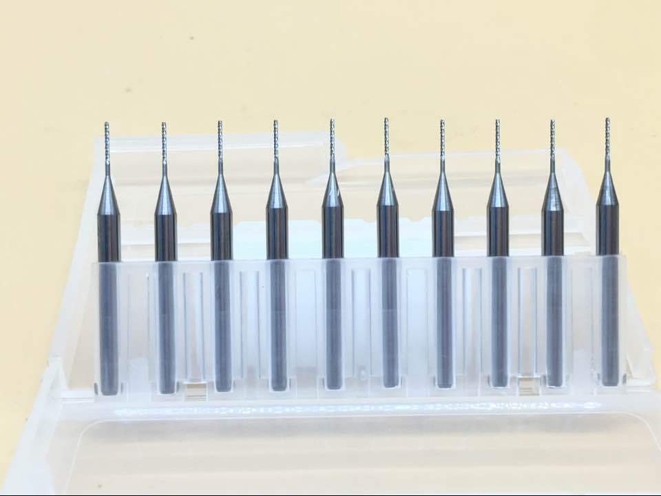 10 PCB end mill engraving cnc router tool bits 1/8" (3.175mm)-1.3mm L:38mm [M_M_