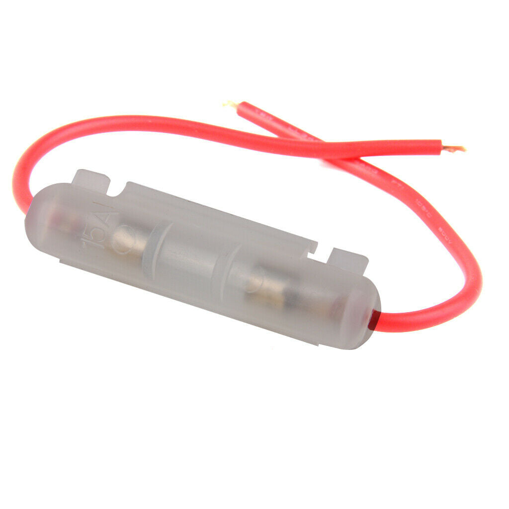 4x 15A Inline Glass Fuse Box Wire Cable for Car, Truck, Motorcycle
