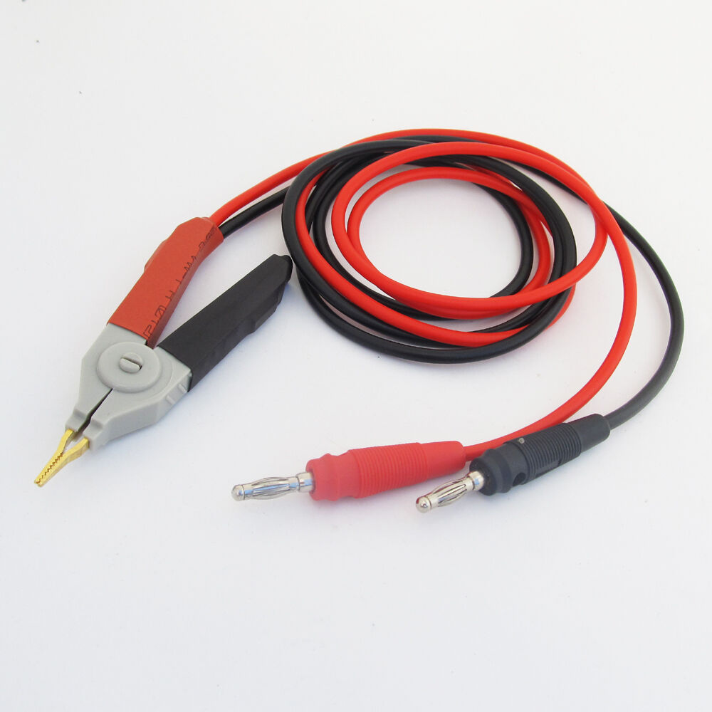 4sets 1M/3.3ft Alligator Kelvin Clip to Banana Plug SMD Silicon Test Cable Lead