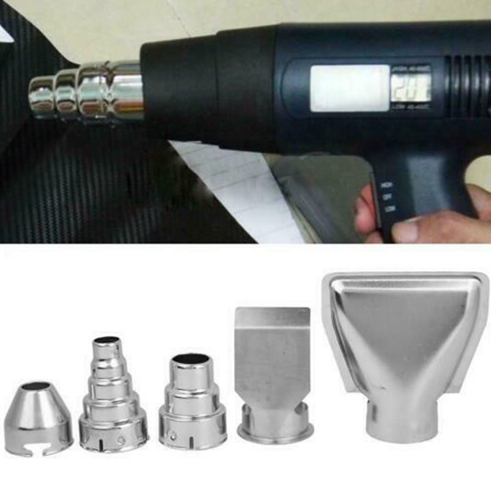 5pcs Stainless Steel Hot Air Gun Nozzles Durable Heat Blower Accessories