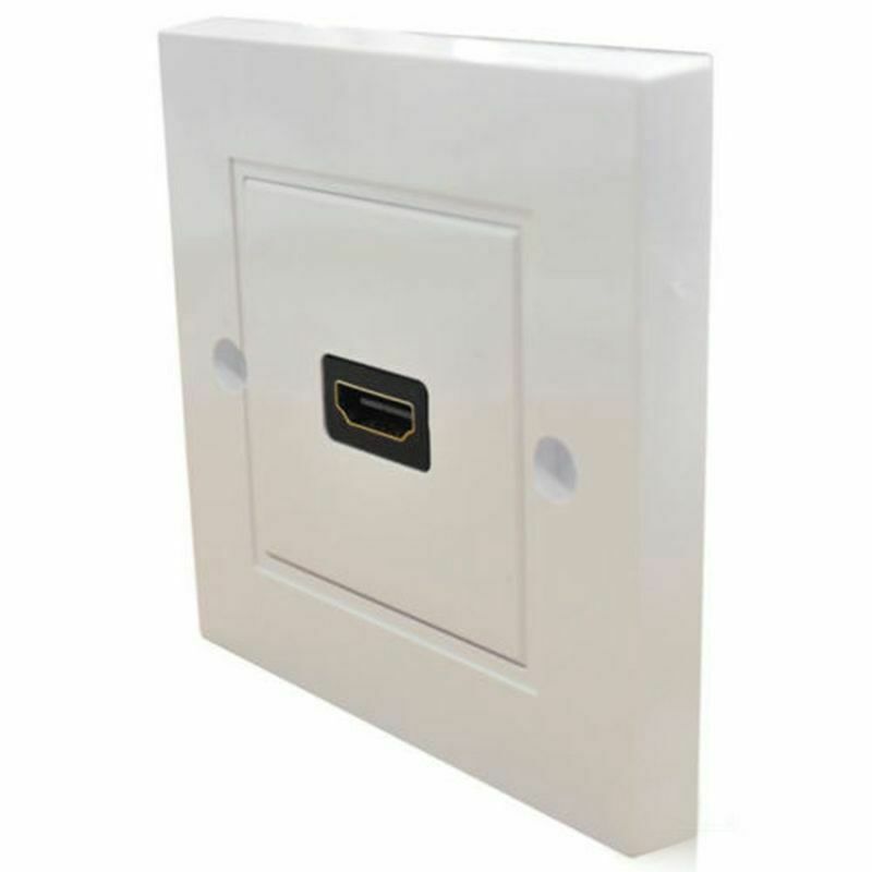 WHITE MI LEAD WALL PLATE FULL  1080p TV CABLE FACEPLATE SOCKET CONNECTOR R7N7