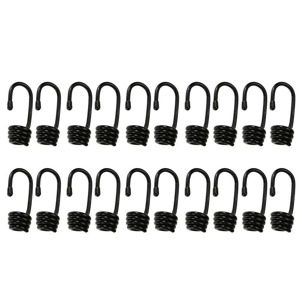 20x Heavy Duty Plastic-coated Bungee Shock Cord Hook Wire Hooks for 10mm